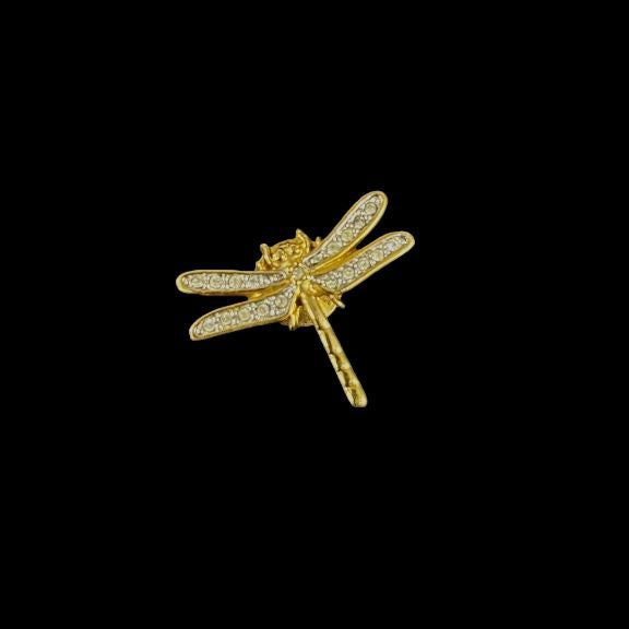 Swarovski Swarovski Pin Brooch Dragonfly Gold Gold Alloy Dragonfly Brooch