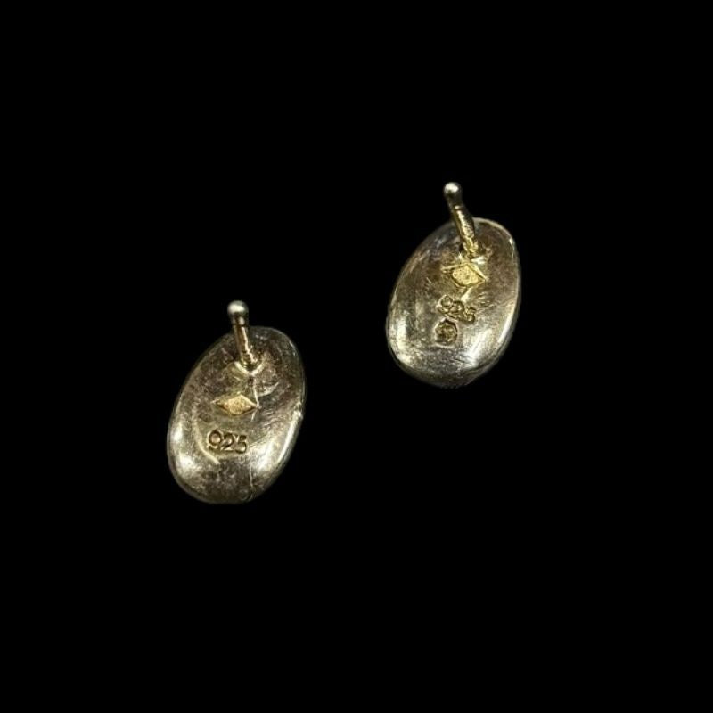CHANEL earrings, 925 silver, stud earrings with bead design