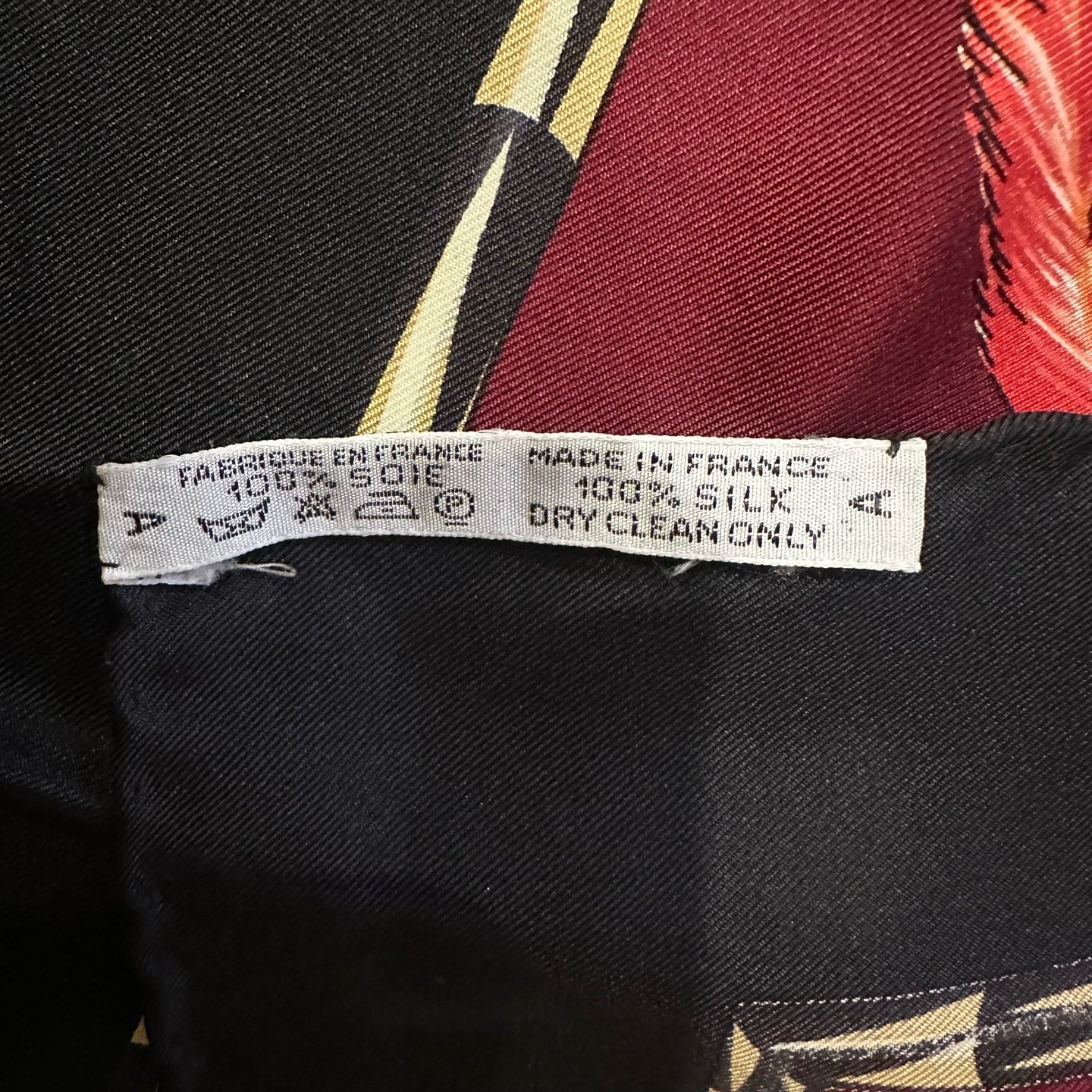 HERMES Scarf, Red, Hermes tag included, Burgundy