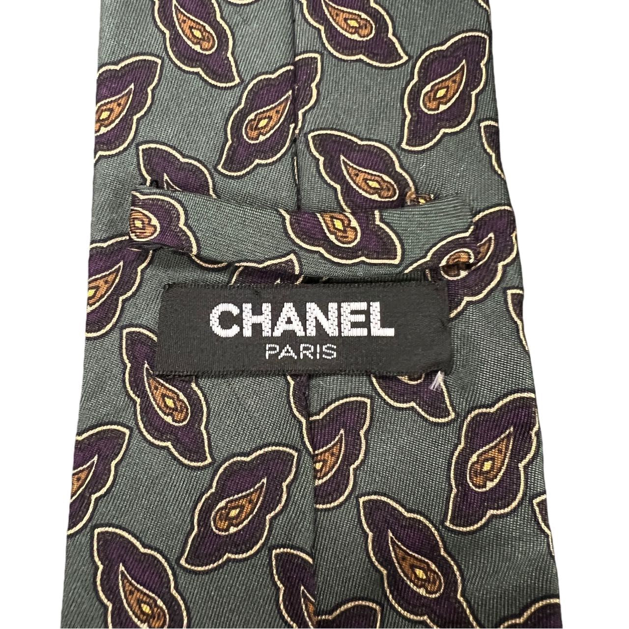 CHANEL tie, gray, with tag
