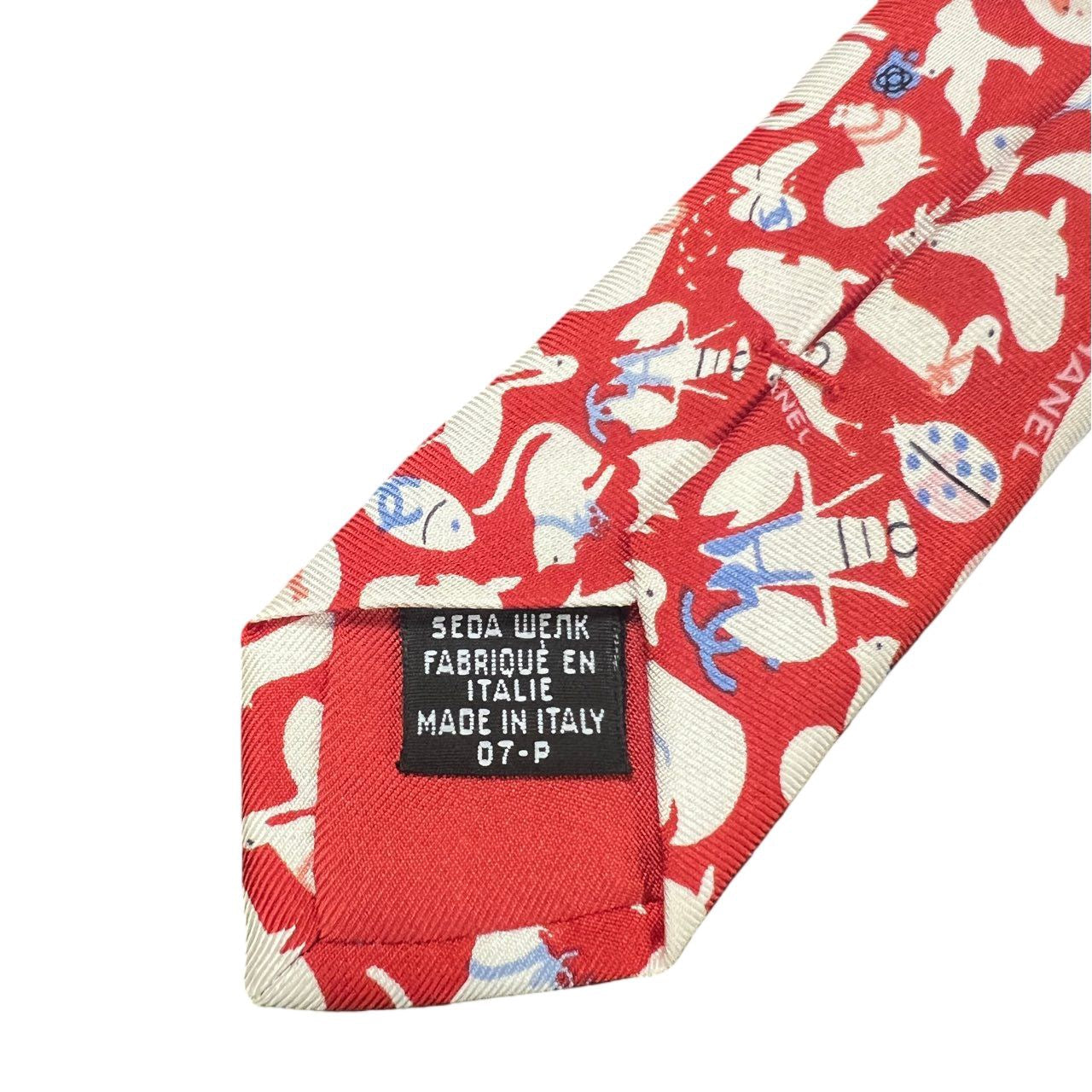CHANEL Chanel Tie Red With Tag Cat