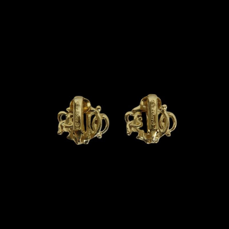 DIOR Gold Tone Alloy Clip-On Earrings