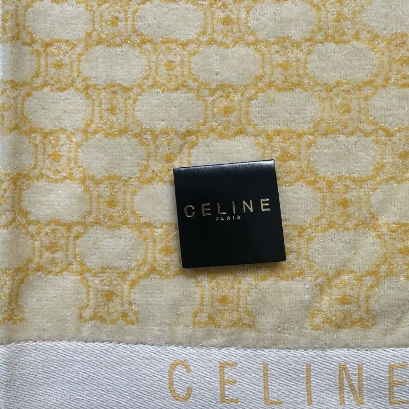 CELINE Celine Towel Handkerchief Yellow Silk Scarf