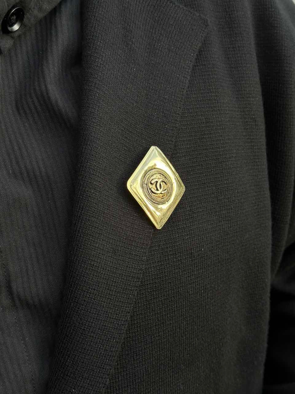 CHANEL Coco Mark Brooch, Gold-Plated Alloy, With Box, Brooch