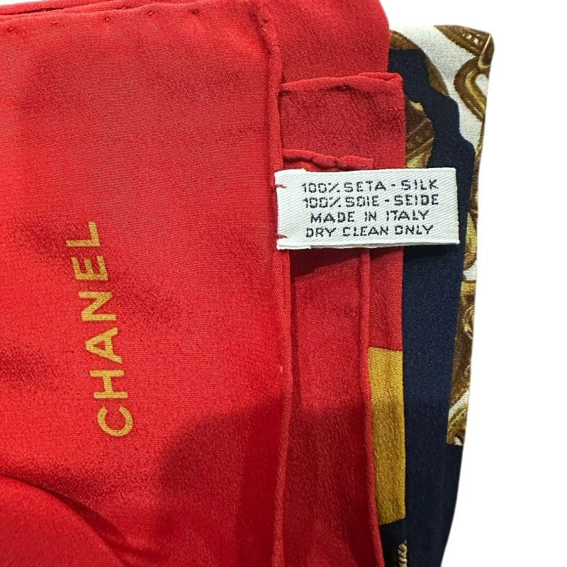 CHANEL Scarf, Navy Tone, Stain