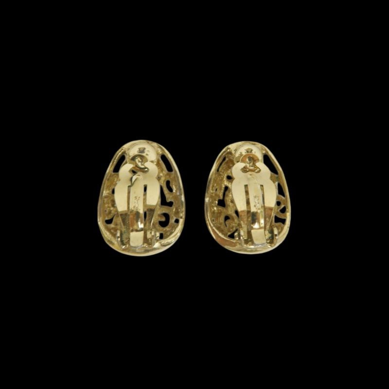 Saint Laurent earrings, gold-plated, alloy, clip-on