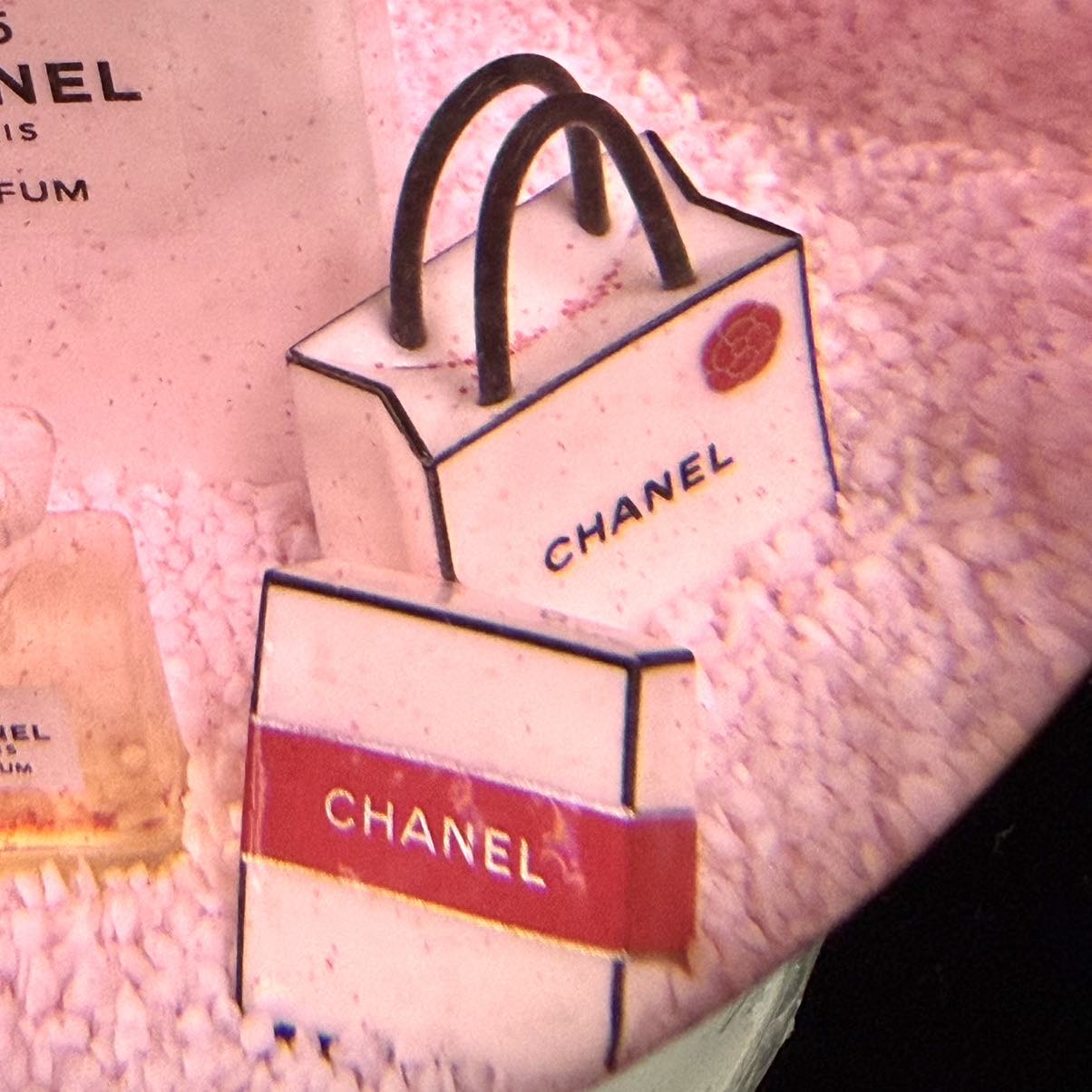 CHANEL Pink Snow Globe Crystal Decor With Original Box