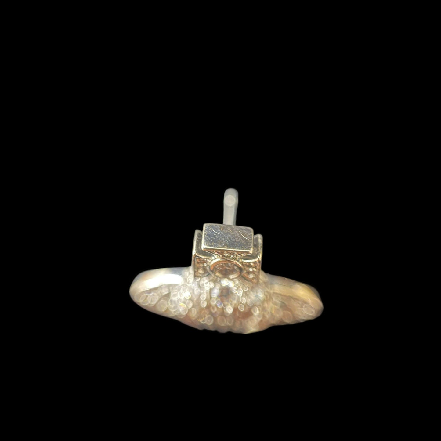 VIVIENNE WESTWOOD Saturn Earrings Silver Rhinestone Alloy With Original Case