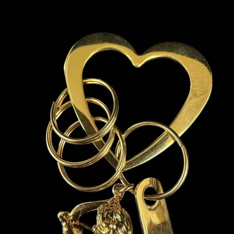 MIKIMOTO Gold Alloy Cupid Heart Key Charm