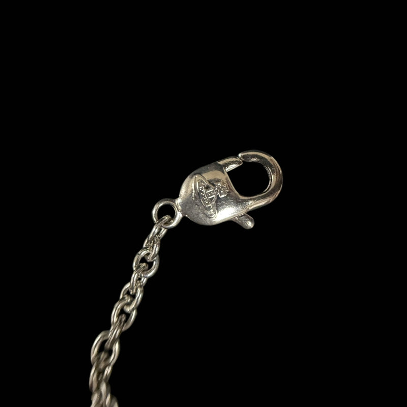 VIVIENNE WESTWOOD Orb Bracelet Alloy Silver Rhinestone With Original Case