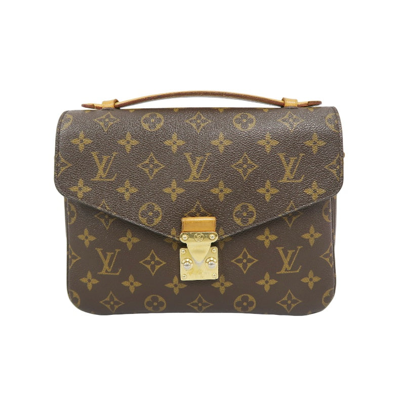 LOUIS VUITTON Monogram Métis, Brown, Gold Hardware, Top Handle Crossbody Bag, With Shoulder Strap