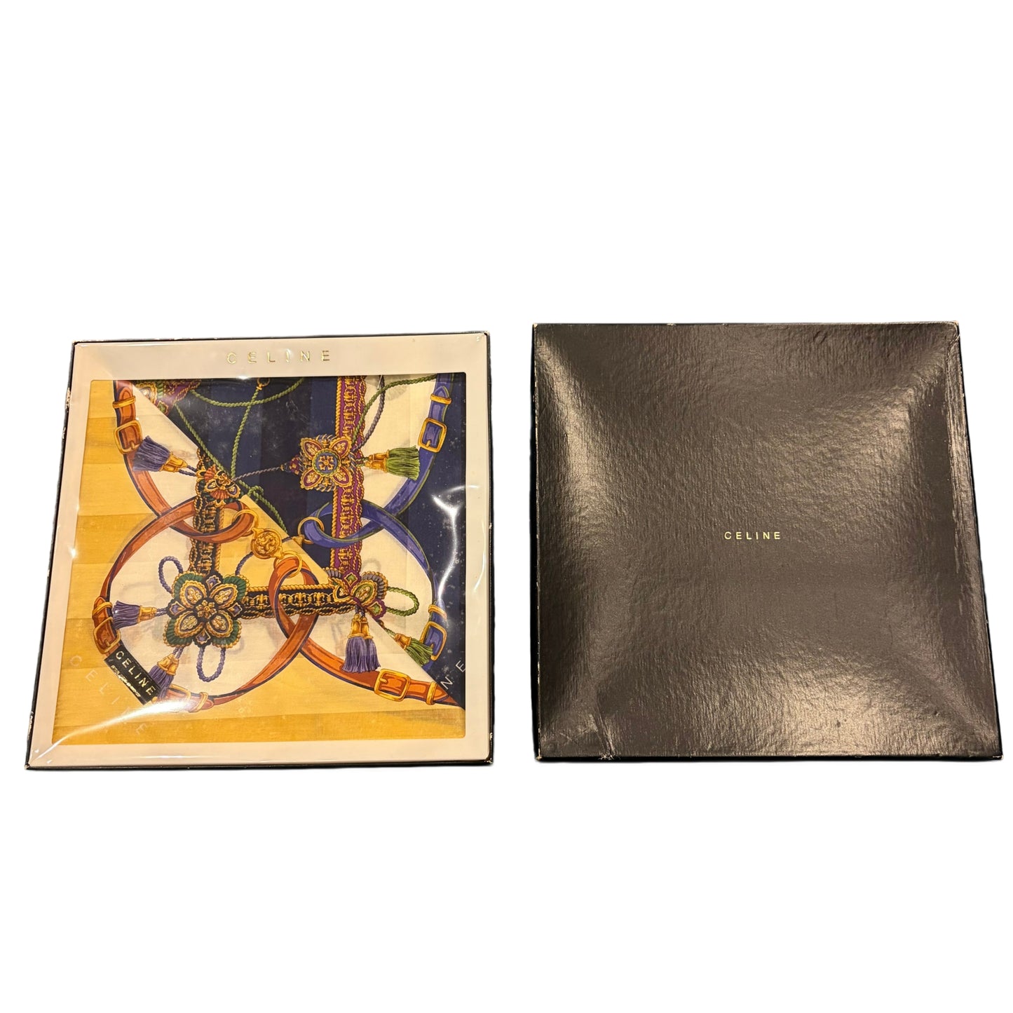 CELINE Silk scarf  Set2 with Box