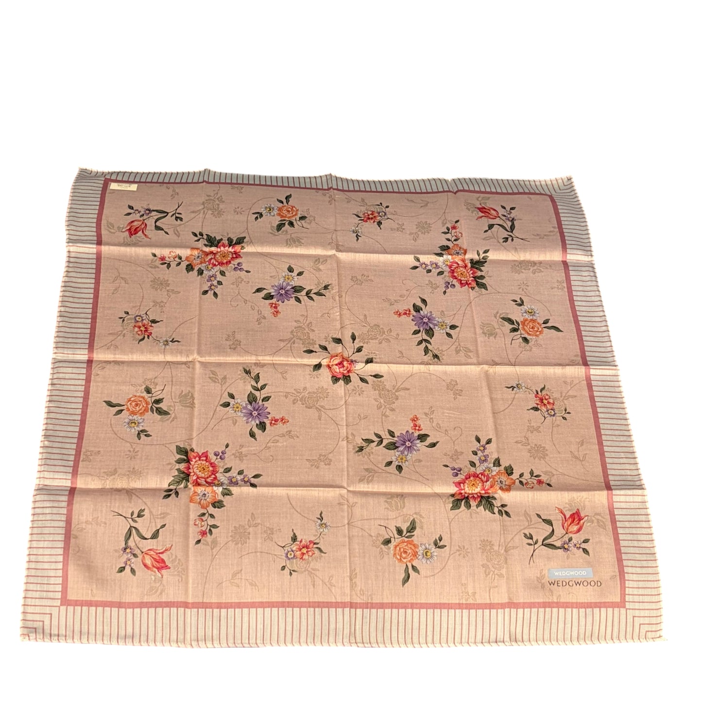 WEDGWOOD Floral Print Silk Scarf Light Pink