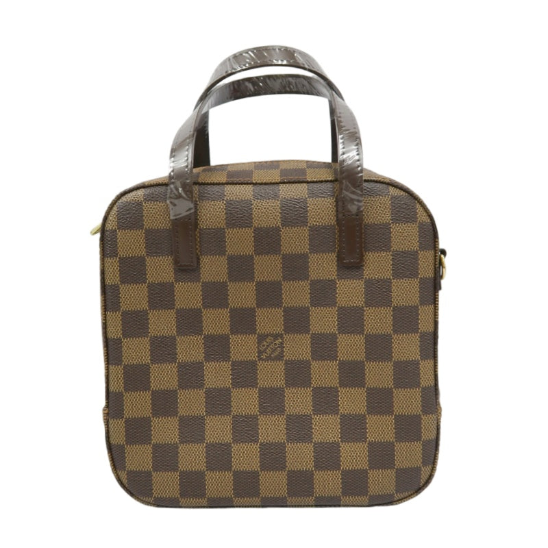 LOUIS VUITTON N48021 Damier Ebene Brown Spontini Handbag with Shoulder Strap
