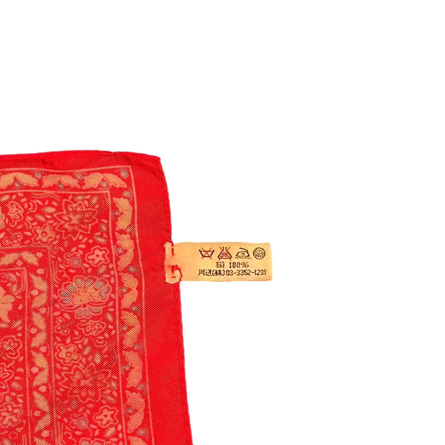 YSL  Floral Print Silk Scarf Red/Multicolor