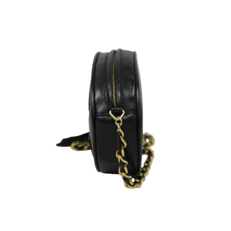 CHANEL Tassel Shoulder Bag, Black Lambskin, Authenticity Card Included