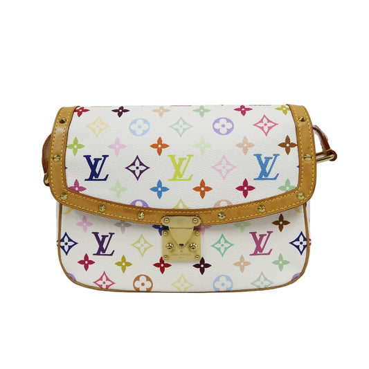 LOUIS VUITTON (LV) Multicolore Sologne White Crossbody Bag with Gold Hardware