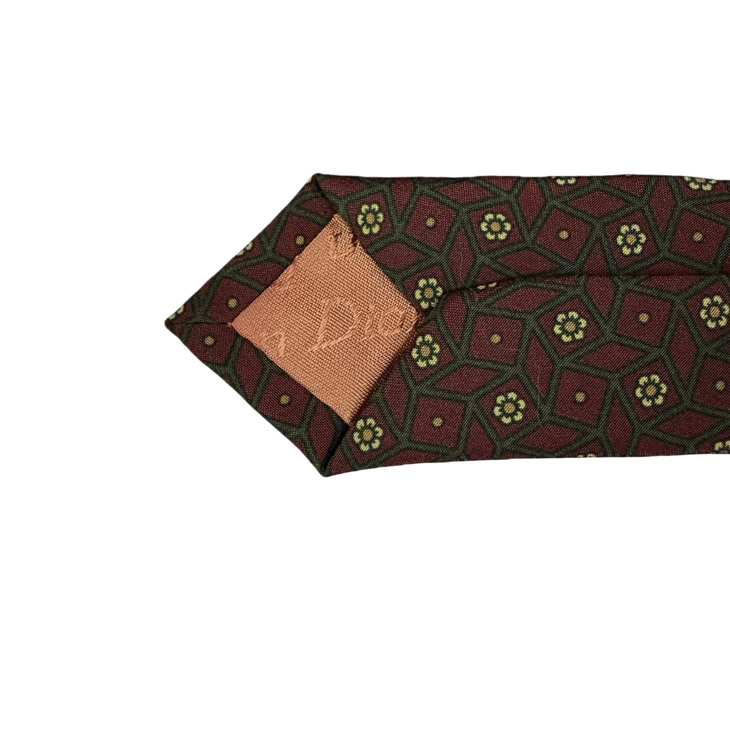 DIOR Geometric Micro Pattern Silk Tie Burgundy