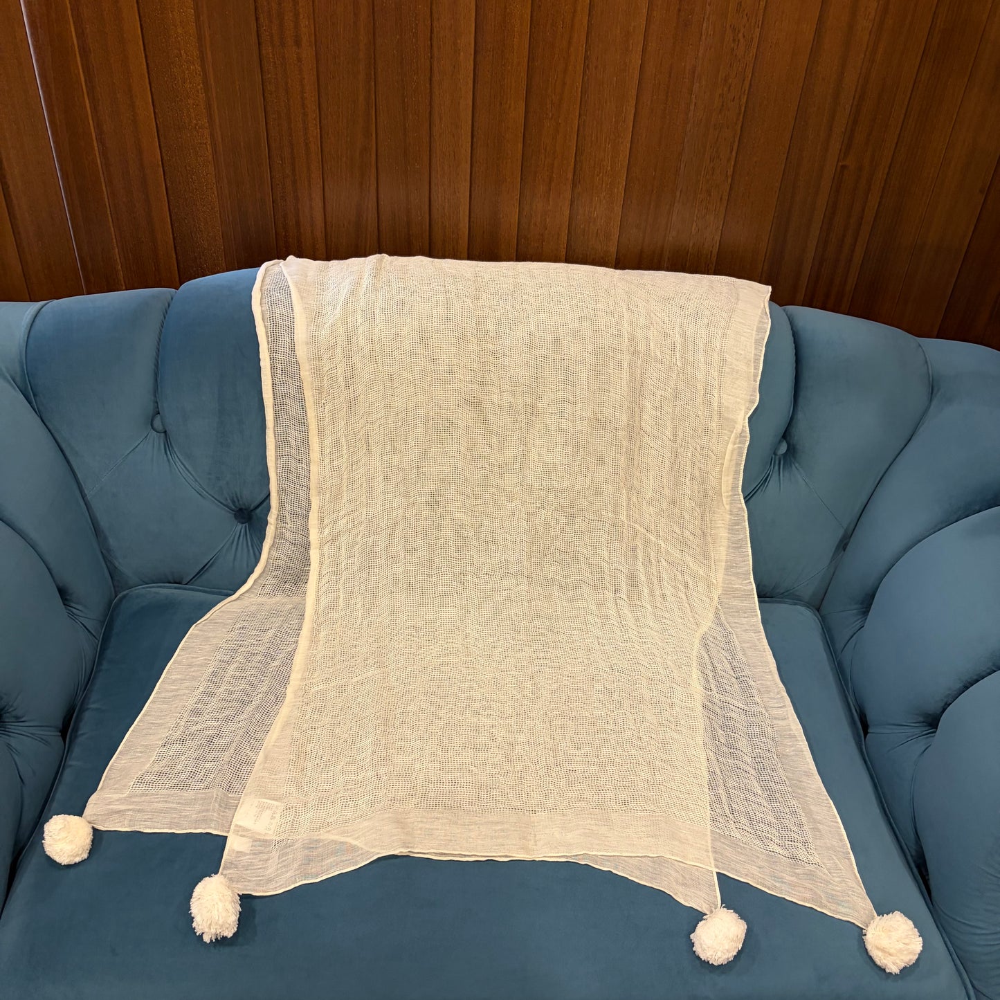 MaxMara Linen Cotton Scarf Ivory