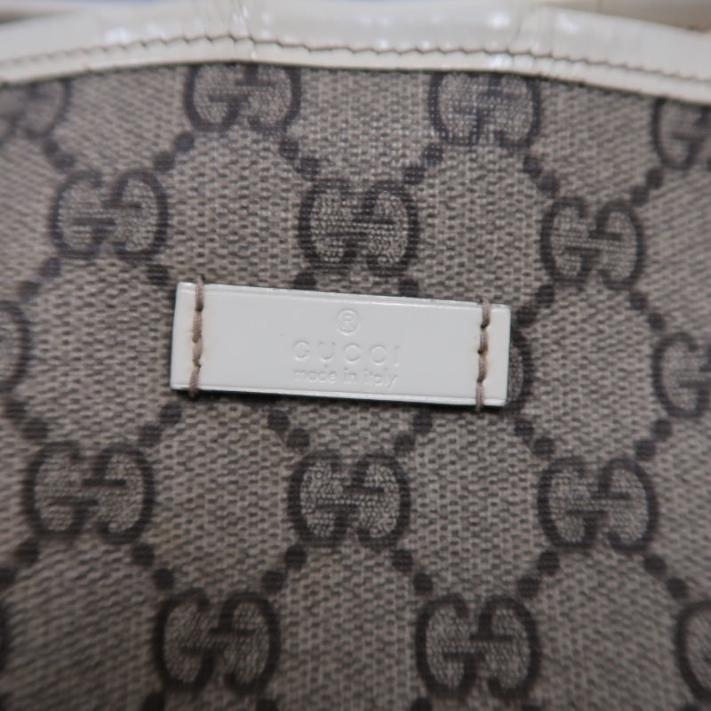 GUCCI GG Supreme Tote Bag, Grey, GG Monogram PVC Shoulder Shopping Bag