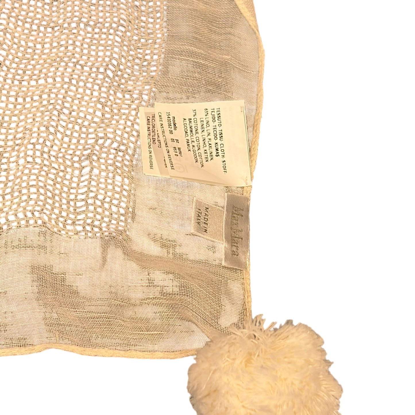 MaxMara Linen Cotton Scarf Ivory