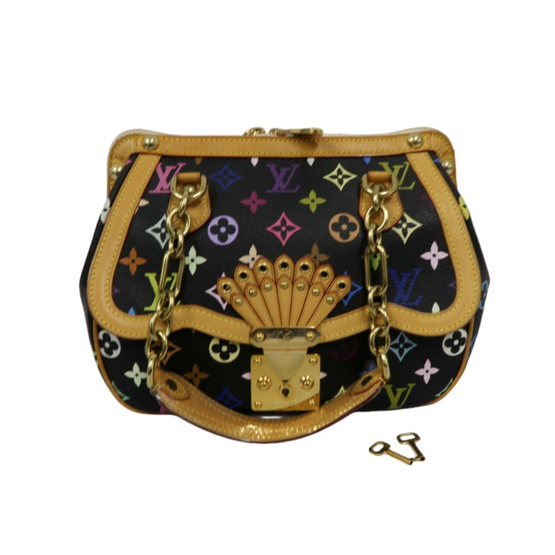 LOUIS VUITTON (LV) Multicolor Graceful Handbag, Black Tri-Color PVC, Peacock Limited Edition
