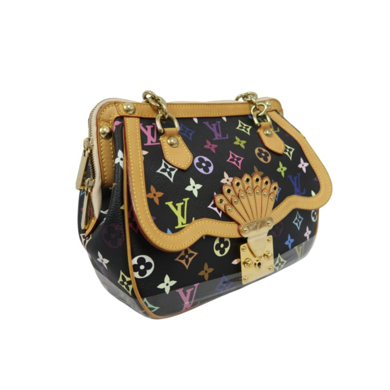 LOUIS VUITTON (LV) Multicolor Graceful Handbag, Black Tri-Color PVC, Peacock Limited Edition