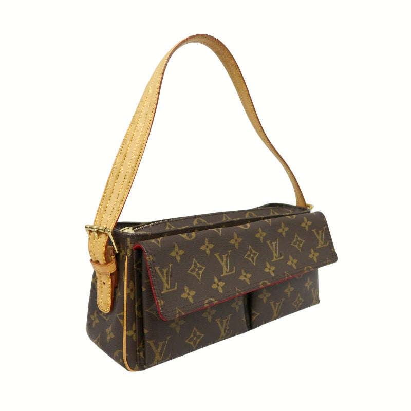 Louis Vuitton Vivacite Monogram Handbag Brown LV Monogram PVC Camel Shoulder Bag