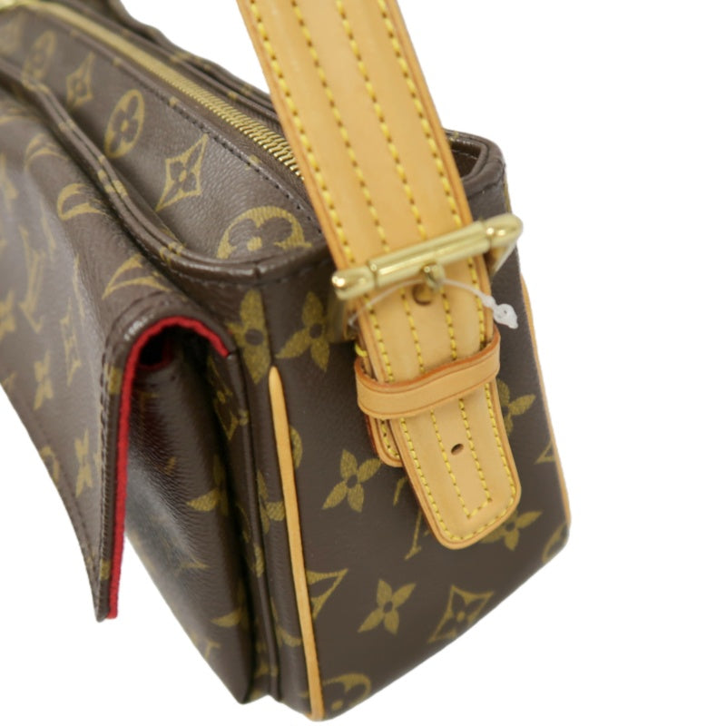 Louis Vuitton Vivacite Monogram Handbag Brown LV Monogram PVC Camel Shoulder Bag