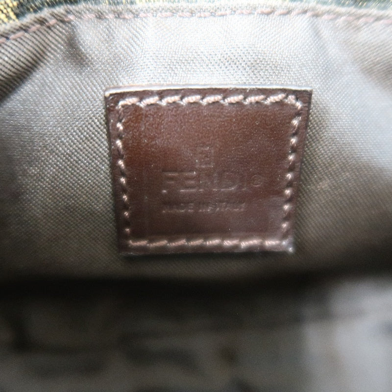 FENDI Mamma Bucket Handbag, Zucca Print, Brown Canvas with Leather Trim (FENDI Mini Zucca Canvas & Leather Handbag)