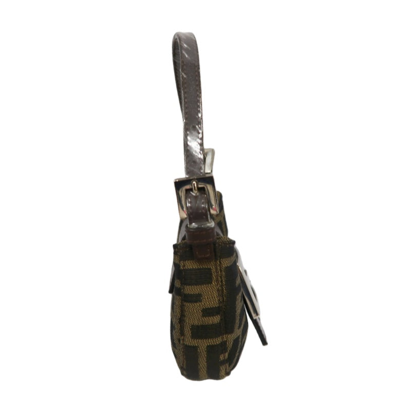 FENDI Mamma Bucket Handbag, Zucca Print, Brown Canvas with Leather Trim (FENDI Mini Zucca Canvas & Leather Handbag)