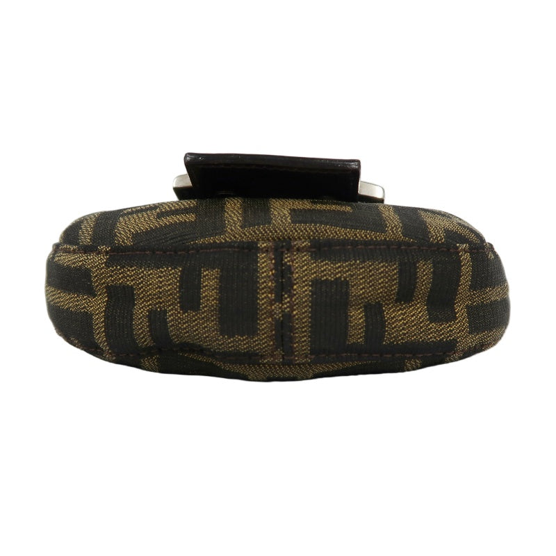 FENDI Mamma Bucket Handbag, Zucca Print, Brown Canvas with Leather Trim (FENDI Mini Zucca Canvas & Leather Handbag)