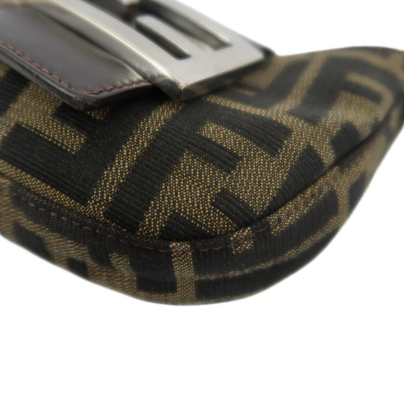FENDI Mamma Bucket Handbag, Zucca Print, Brown Canvas with Leather Trim (FENDI Mini Zucca Canvas & Leather Handbag)