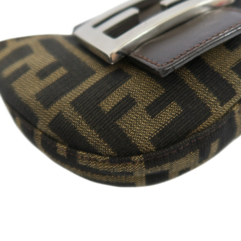 FENDI Mamma Bucket Handbag, Zucca Print, Brown Canvas with Leather Trim (FENDI Mini Zucca Canvas & Leather Handbag)