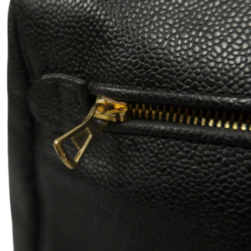 CHANEL Coco Mark Shoulder Bag, Caviar Leather, Black, Gold-tone Hardware