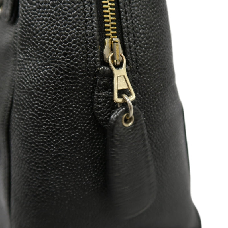 CHANEL Coco Mark Shoulder Bag, Caviar Leather, Black, Gold-tone Hardware