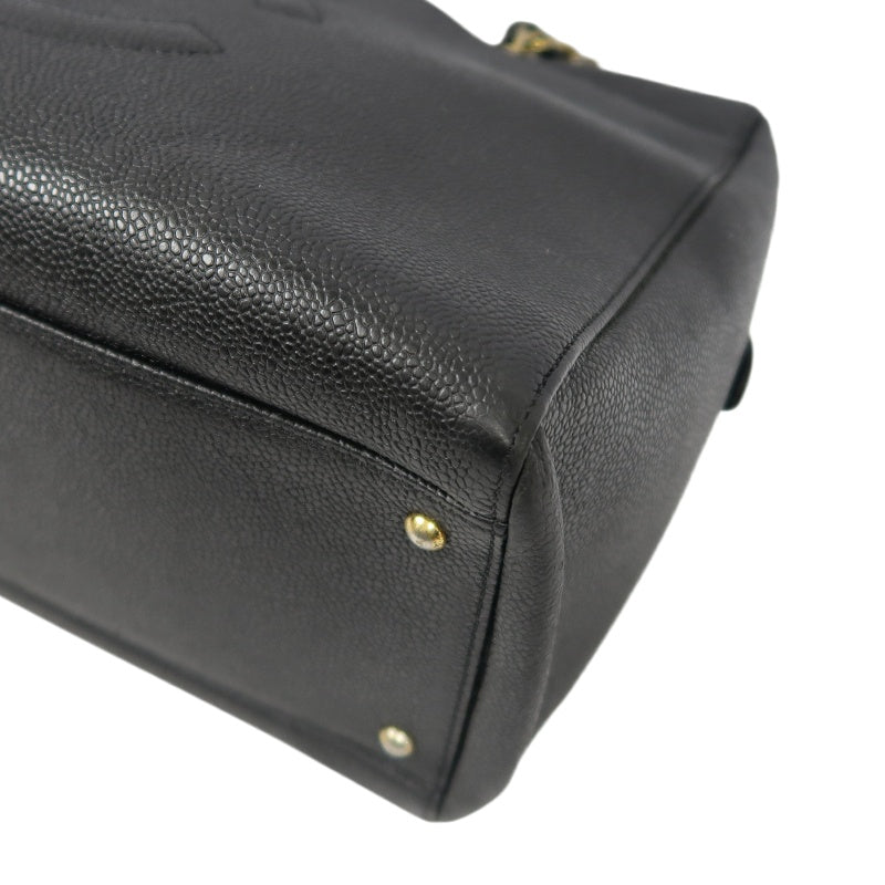 CHANEL Coco Mark Shoulder Bag, Caviar Leather, Black, Gold-tone Hardware