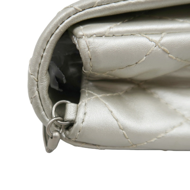 CHANEL 2.55 Chain Shoulder Bag, Silver, Silver Hardware, Serial Number Starting with "12"