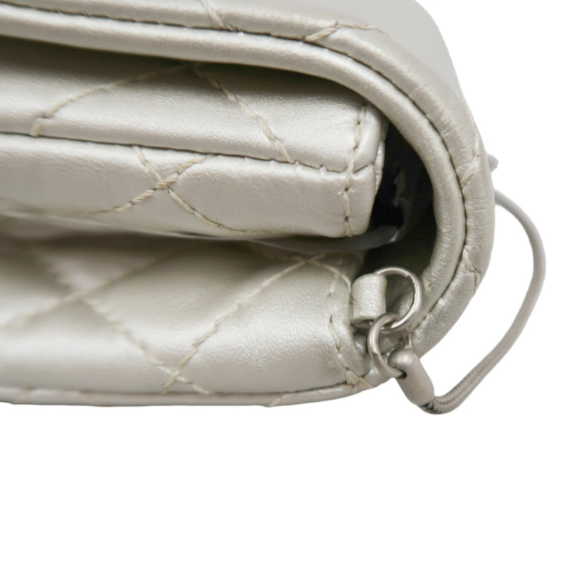 CHANEL 2.55 Chain Shoulder Bag, Silver, Silver Hardware, Serial Number Starting with "12"