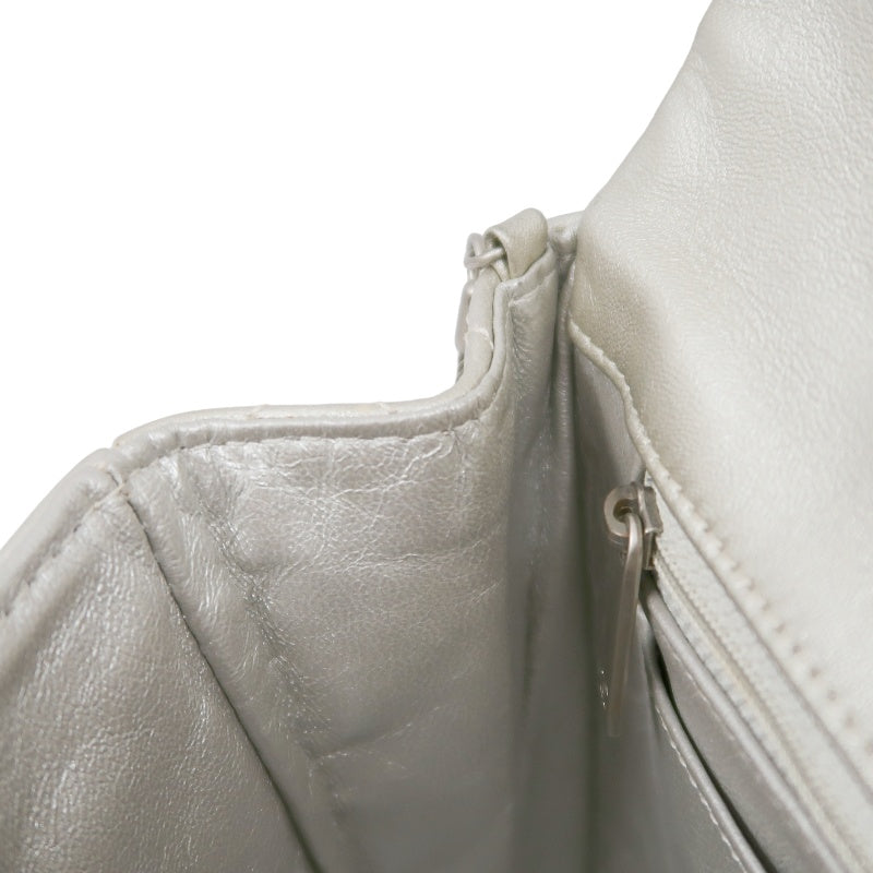 CHANEL 2.55 Chain Shoulder Bag, Silver, Silver Hardware, Serial Number Starting with "12"