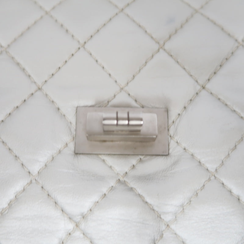 CHANEL 2.55 Chain Shoulder Bag, Silver, Silver Hardware, Serial Number Starting with "12"