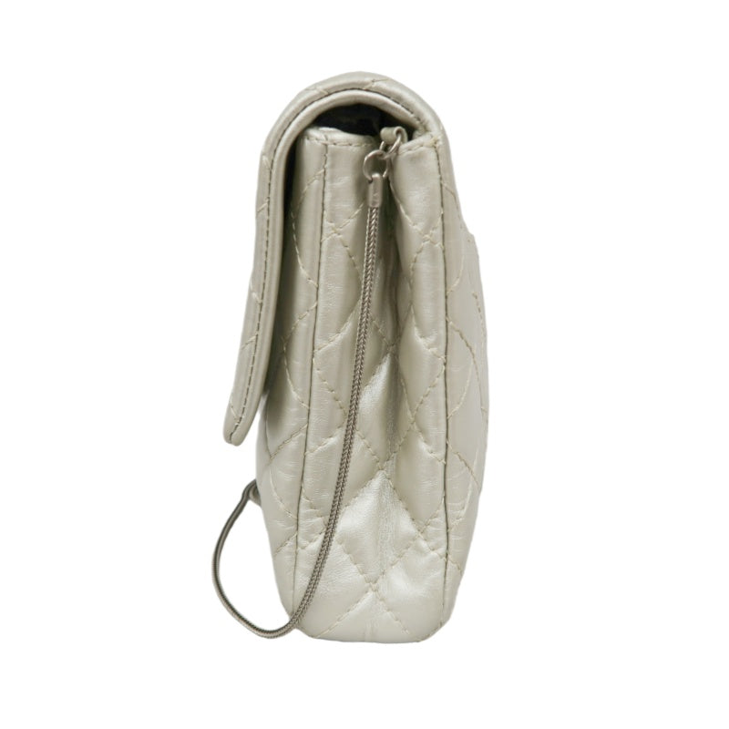 CHANEL 2.55 Chain Shoulder Bag, Silver, Silver Hardware, Serial Number Starting with "12"