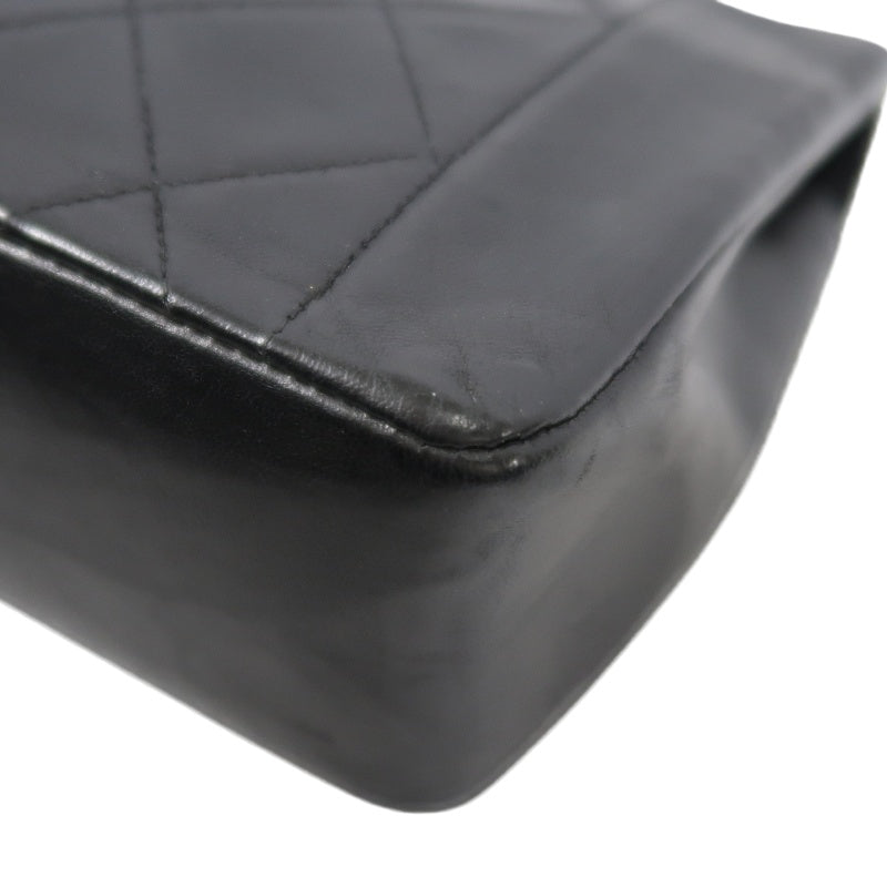 CHANEL Diana Matelasse Shoulder Bag Lambskin Black Gold Hardware