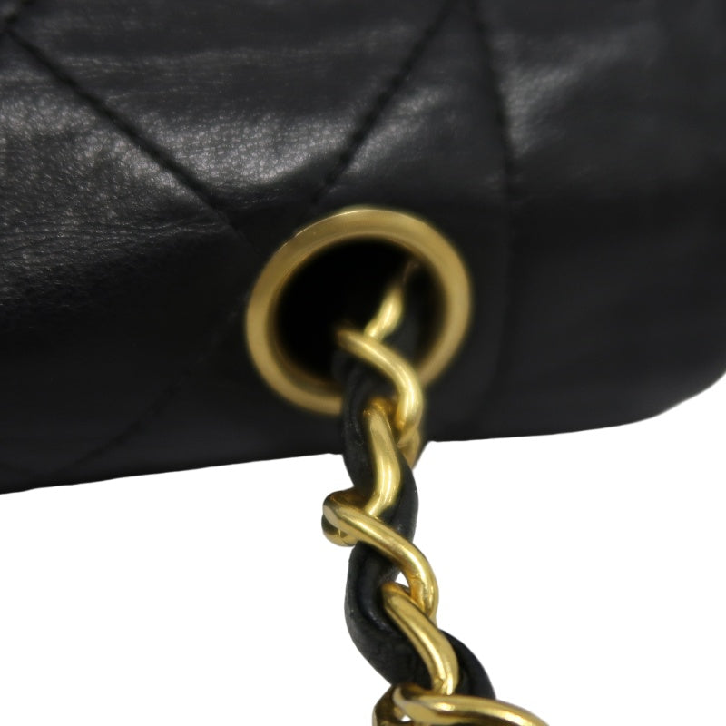 CHANEL Diana Matelasse Shoulder Bag Lambskin Black Gold Hardware