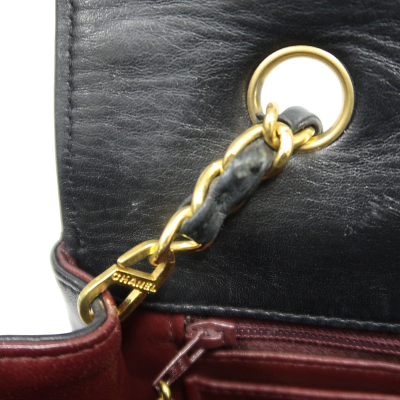 CHANEL Diana Matelasse Shoulder Bag Lambskin Black Gold Hardware