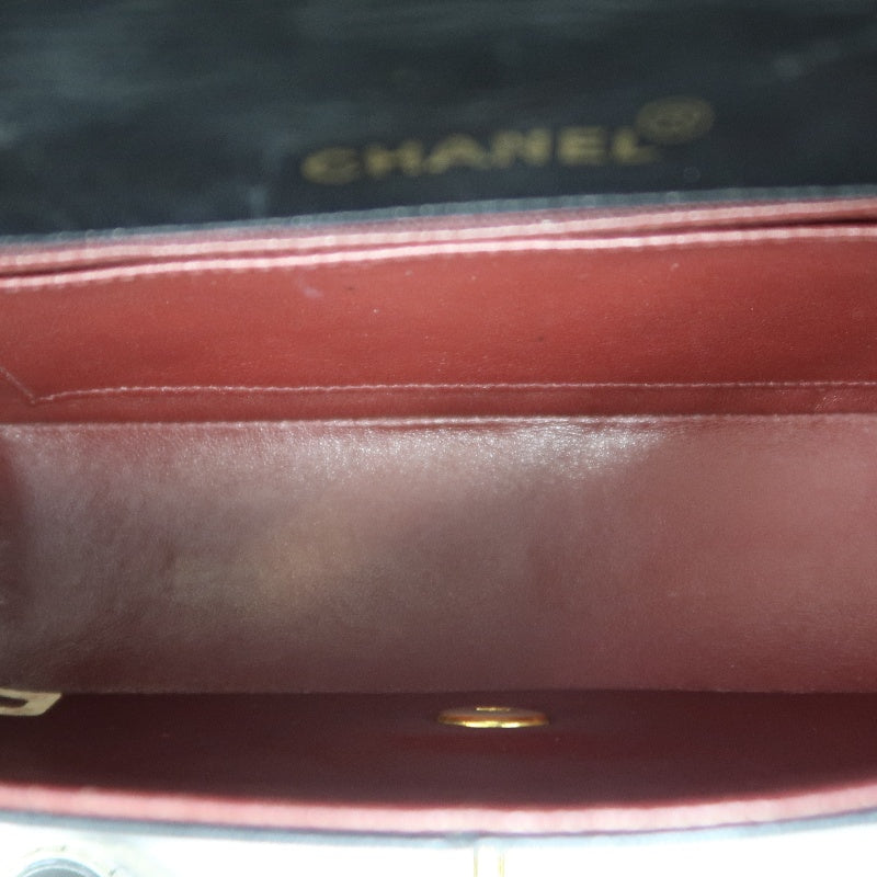 CHANEL Diana Matelasse Shoulder Bag Lambskin Black Gold Hardware