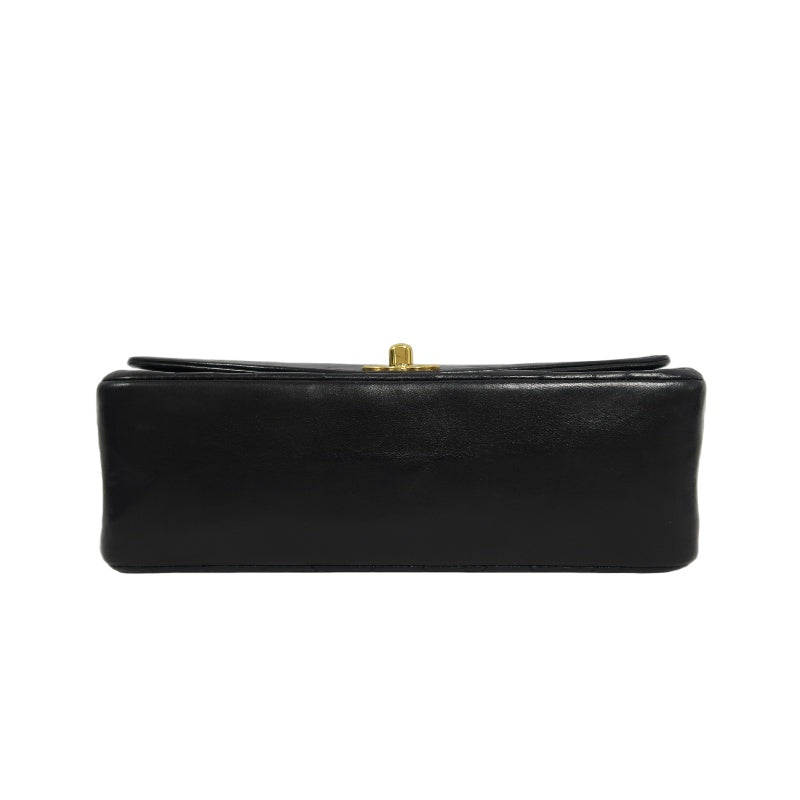 CHANEL Diana Matelasse Shoulder Bag Lambskin Black Gold Hardware