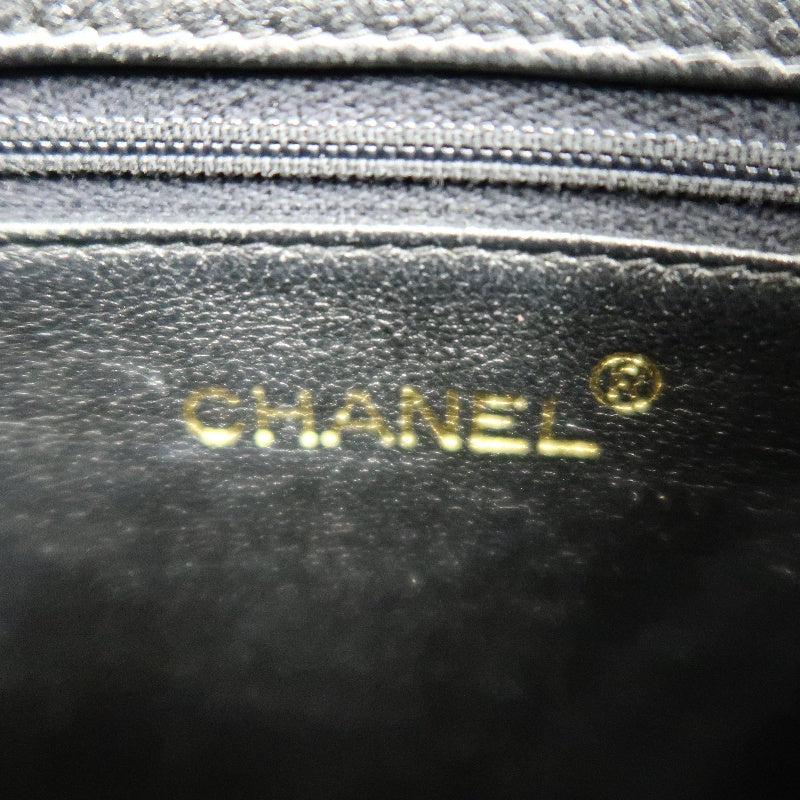 CHANEL Coco Mark Shoulder Bag, Lambskin, Black, Gold-Tone Hardware   CHANEL Black Calfskin Leather Gold Ball Tassel Flap Crossbody Bag