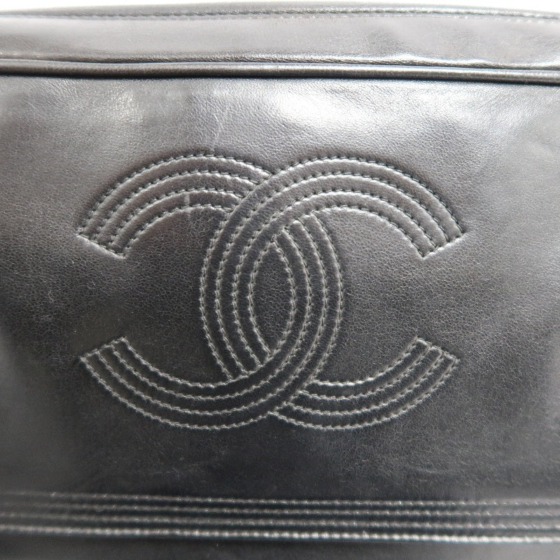 CHANEL Coco Mark Shoulder Bag, Lambskin, Black, Gold-Tone Hardware   CHANEL Black Calfskin Leather Gold Ball Tassel Flap Crossbody Bag