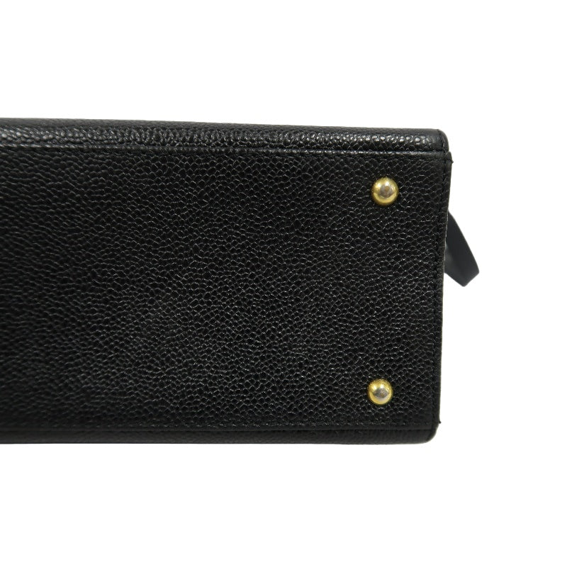 CHANEL Tote Bag Caviar Skin Black Gold Hardware CHANEL Black Calfskin Leather Tote Shoulder Bag